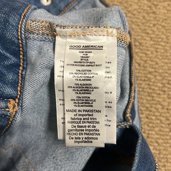 NWT GOOD AMERICAN Fit For Success Bootcut Jumpsuit Denim Large - Picture 5 of 6